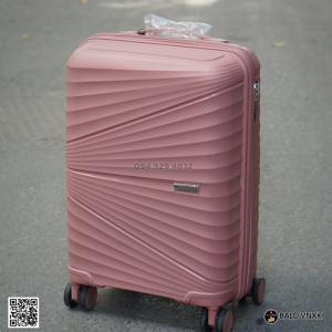 Vali nhựa 100% PP Brothers 701 màu hồng, 20" chống bể vỡ, phù hợp xách tay lên máy bay